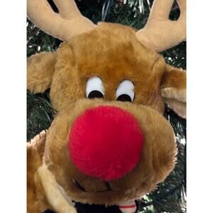 Vintage House of Lloyd Christmas Moose Stuffed Animal w/ Candy Cane Toy Plush